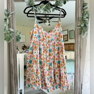 NWOT Floral Pink Lily Mini Dress